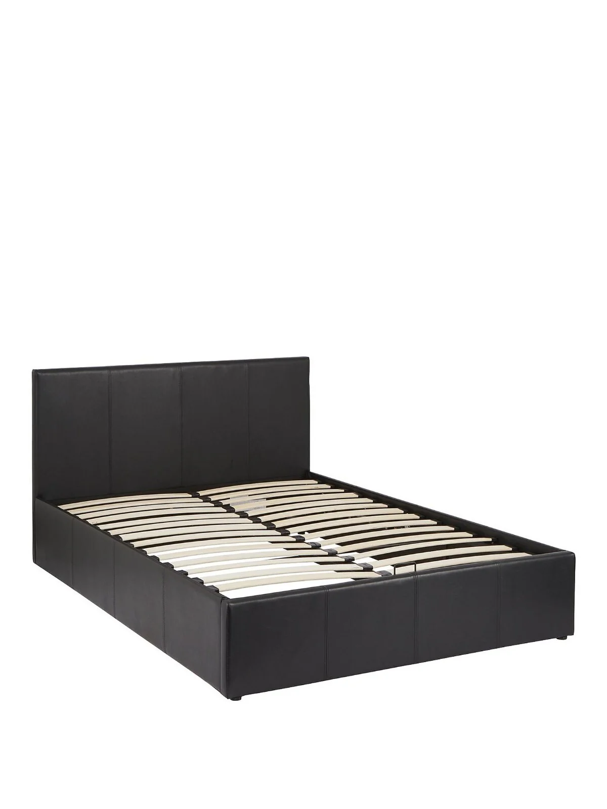 Marston Faux Leather Lift Up Ottoman Bed Frame Kingsize Black Spacious Storage - Image 4