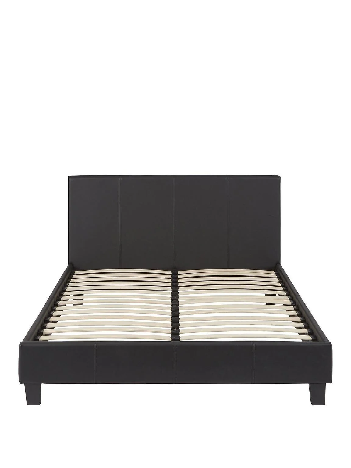 Marston Faux Leather Single Bed Frame - Black Sleek and Modern Bedroom Furniture - Image 3