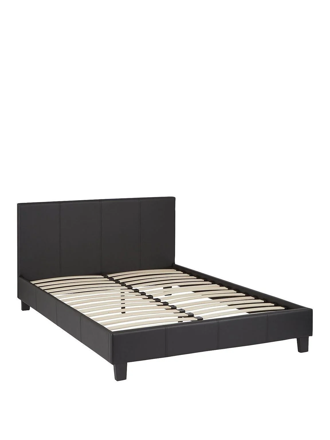 Marston Faux Leather Single Bed Frame - Black Sleek and Modern Bedroom Furniture - Image 4