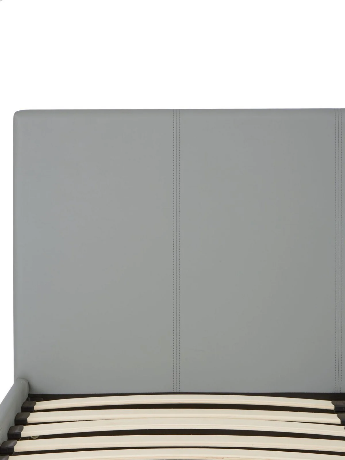 Marston Faux Leather Single Bed Frame Grey Sleek and Modern Bedroom - Image 6