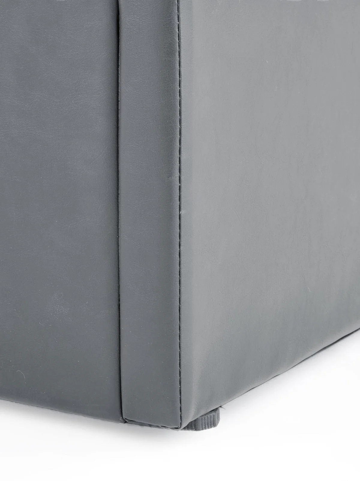 Marston Side Lift Ottoman Bed Double Grey | Faux Leather | Storage Bed - Image 4