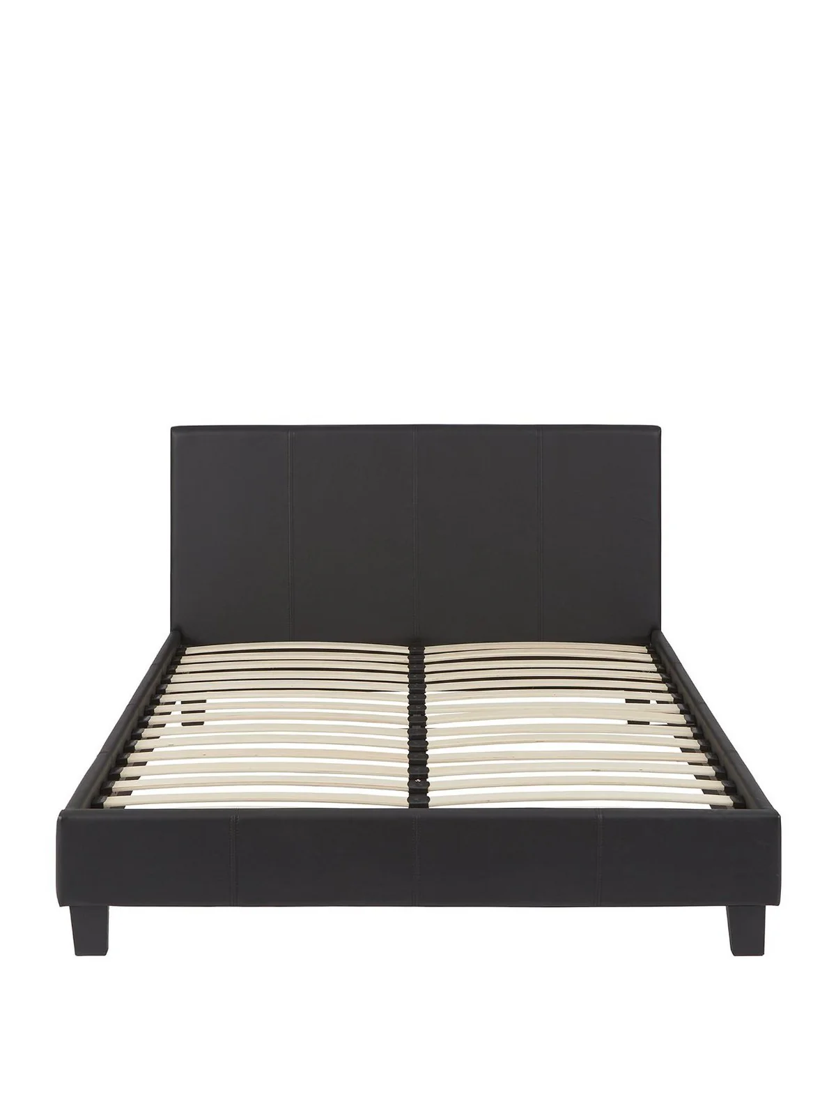 Marston Small Double Bed Frame Black | Faux Leather | FSC Certified - Image 2