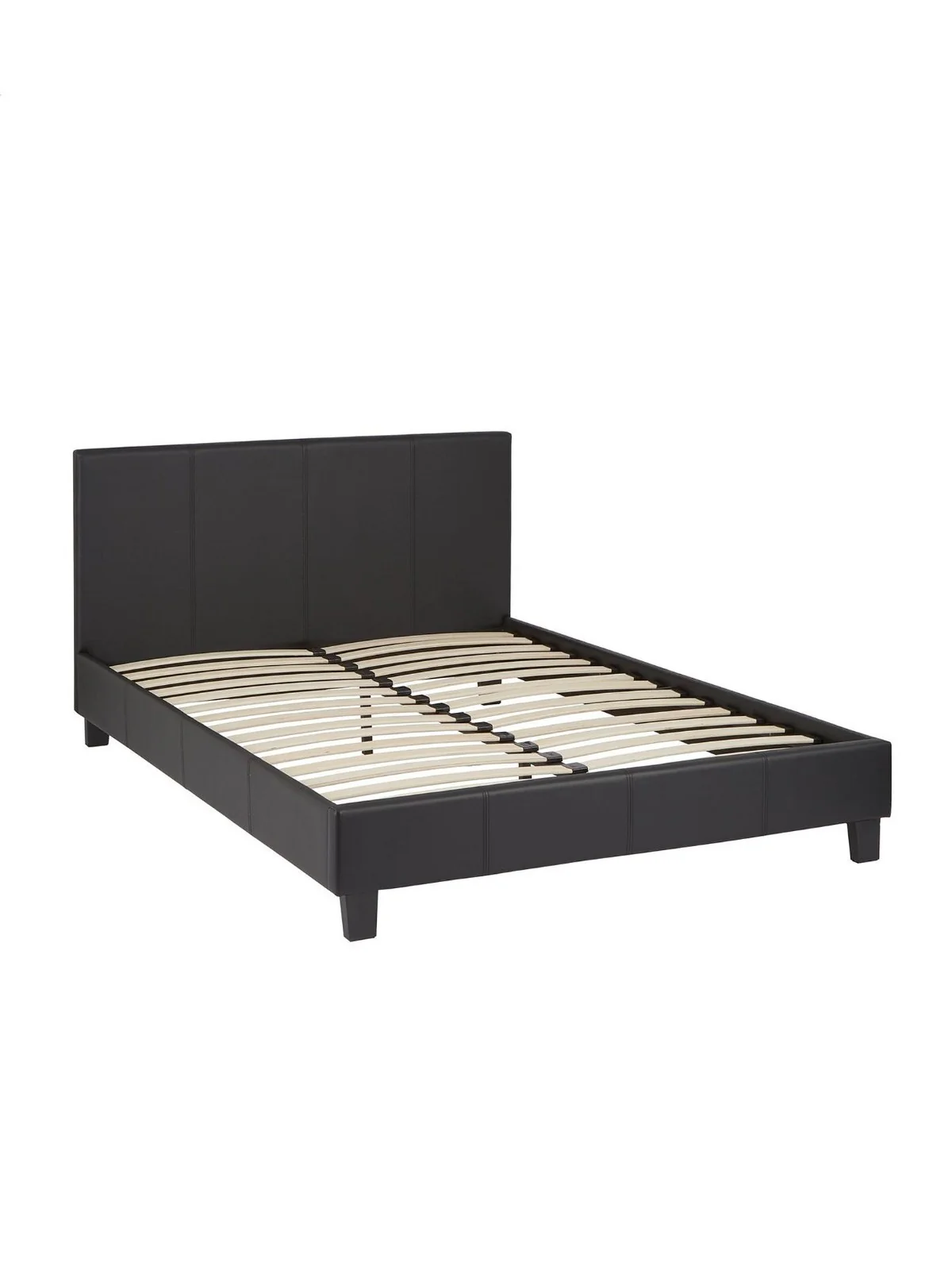 Marston Small Double Bed Frame Black | Faux Leather | FSC Certified - Image 3
