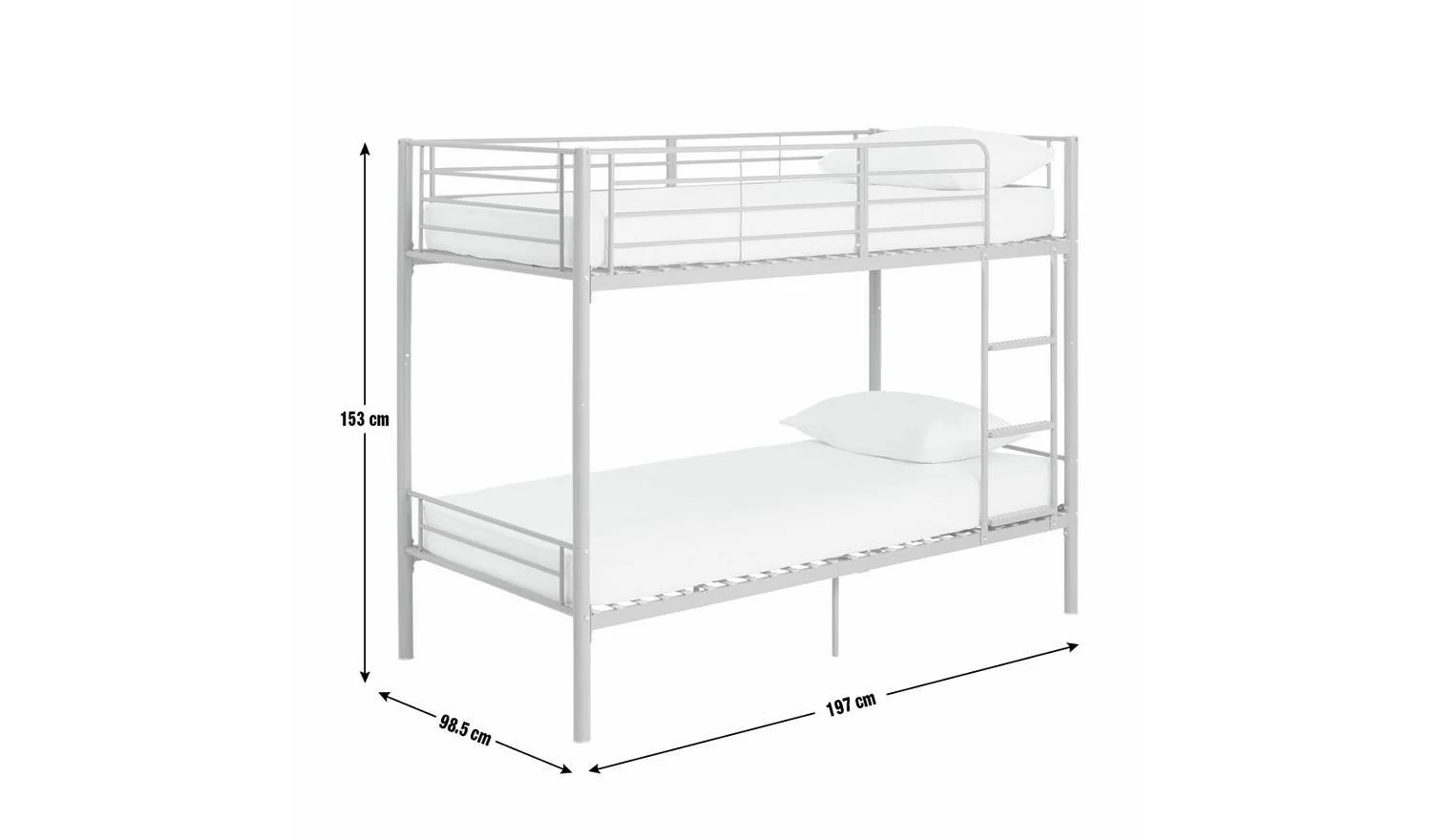 Mason Single Metal Bunk Bed Sage Green Kids Childrens Bedroom Furniture - Image 2