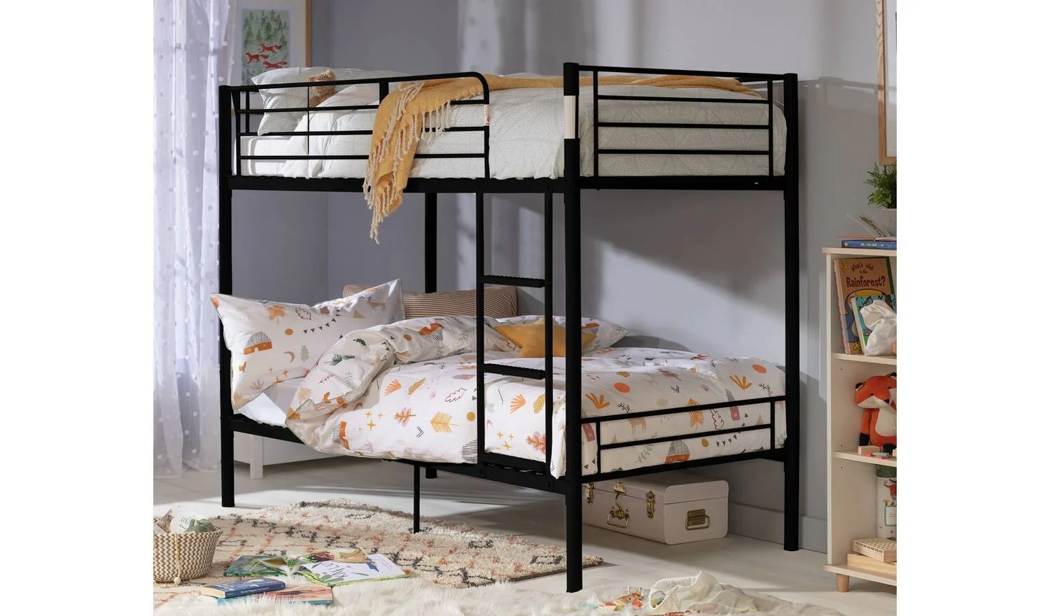 Mason Take Home Today Metal Bunk Bed Black Kids Childrens With Ladder - Image 2