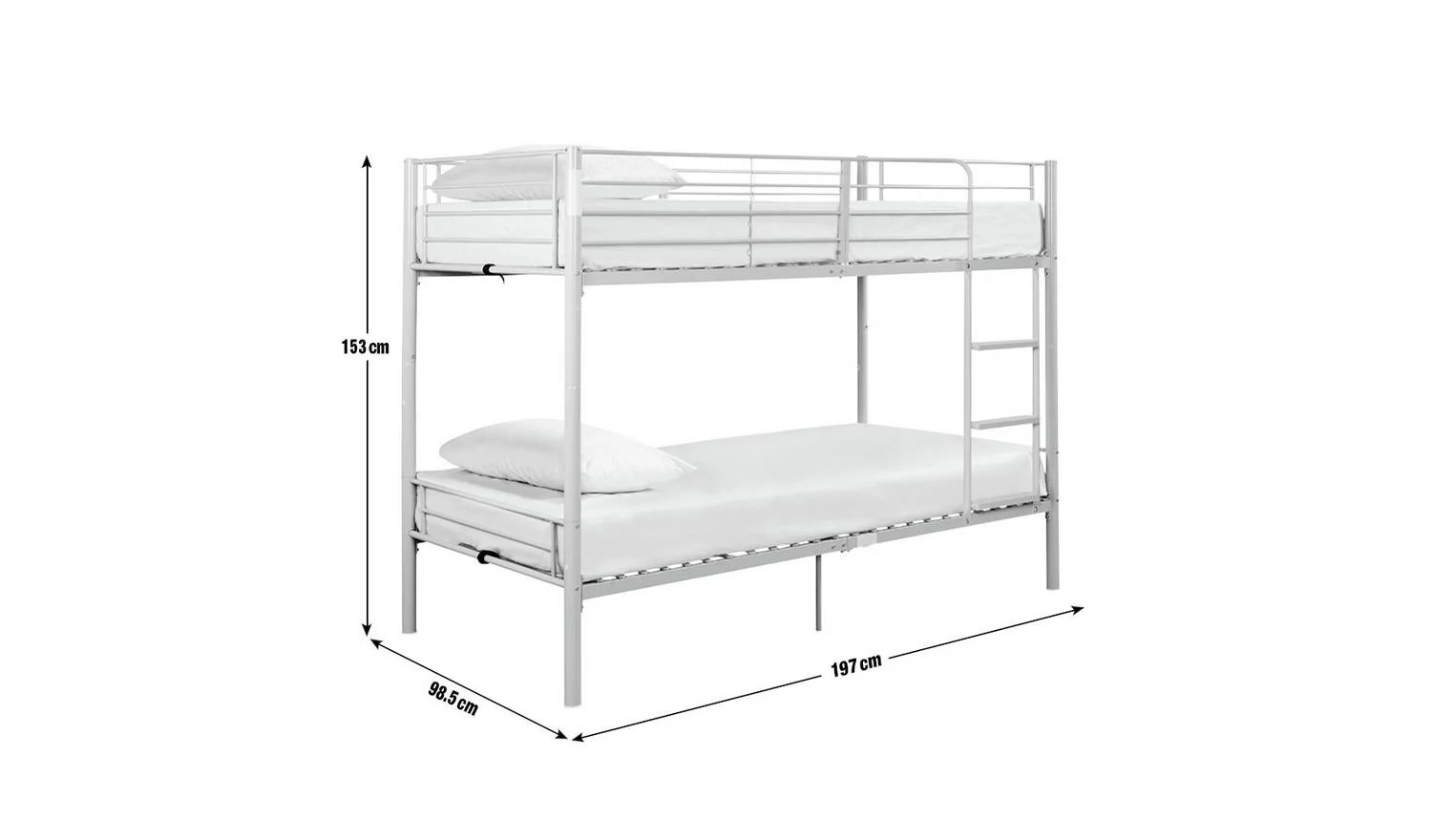 Mason Take Home Today Metal Bunk Bed Silver Kids Childrens Bedroom - Image 9