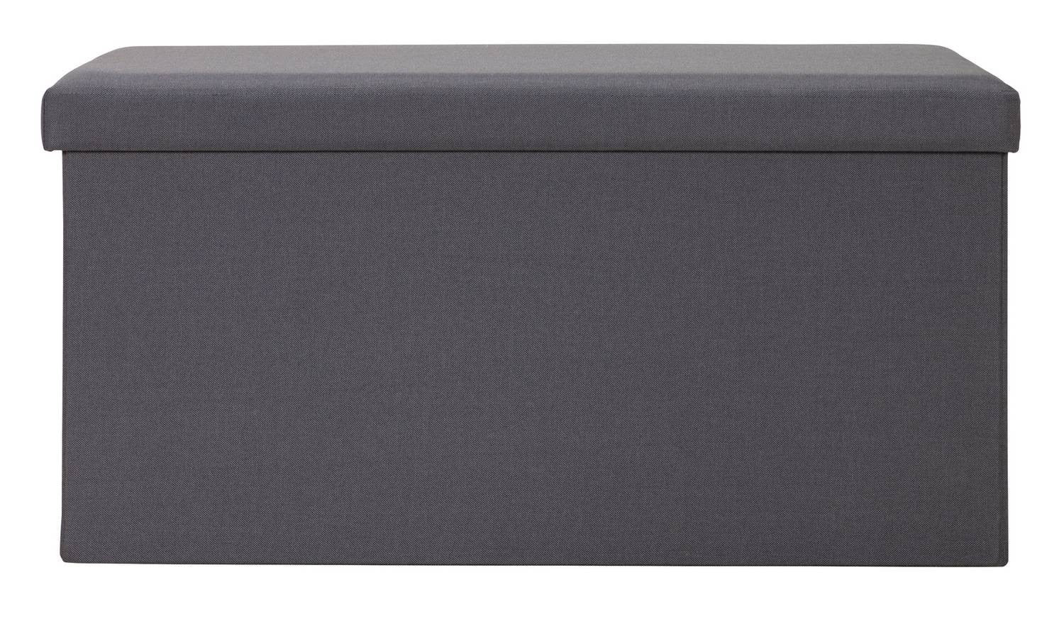 Medium Fabric Ottoman Grey Storage Footstool Living Room Furniture Pouffe - Image 4