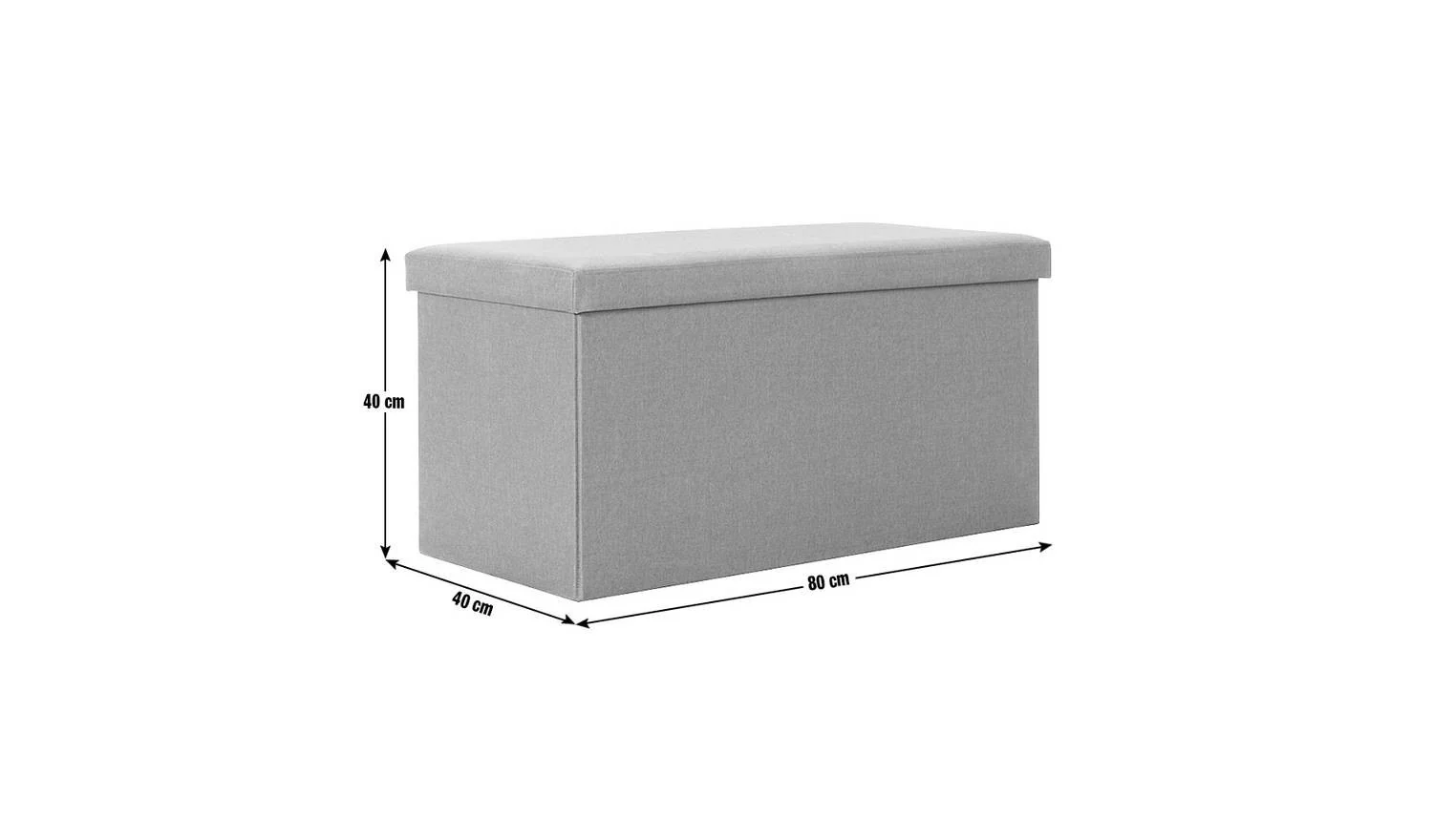 Medium Fabric Ottoman Grey Storage Footstool Living Room Furniture Pouffe - Image 6