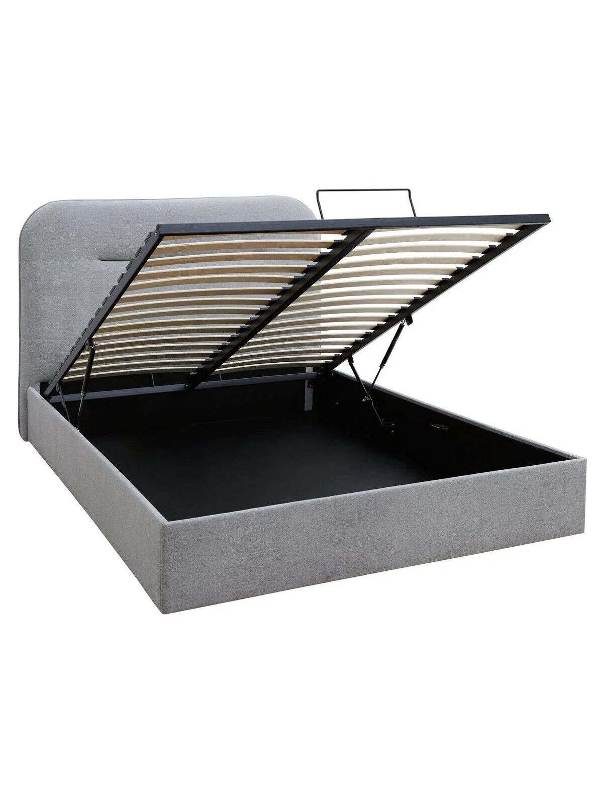 Mellow Fabric Ottoman Double Bed frame Grey Modern Functional Bedroom Furniture - Image 3