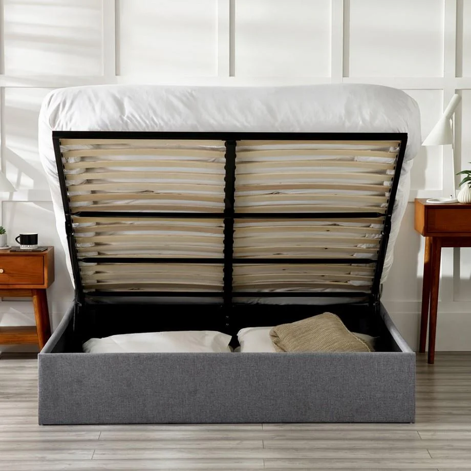 Merida Double Grey Ottoman Bed Underbed Storage UK - Image 8