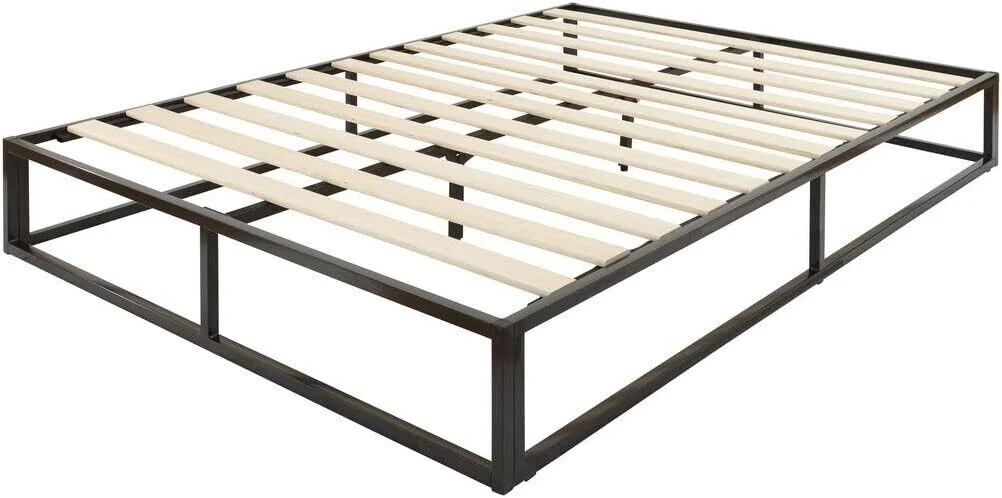 Metal Platform Small Double Bed Frame With Slats And Underbed Storage Black - Image 6