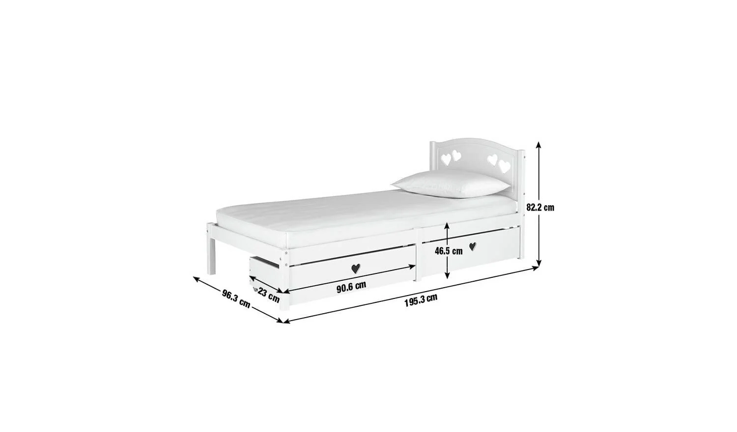 Mia Single Bed Frame - White - Image 9