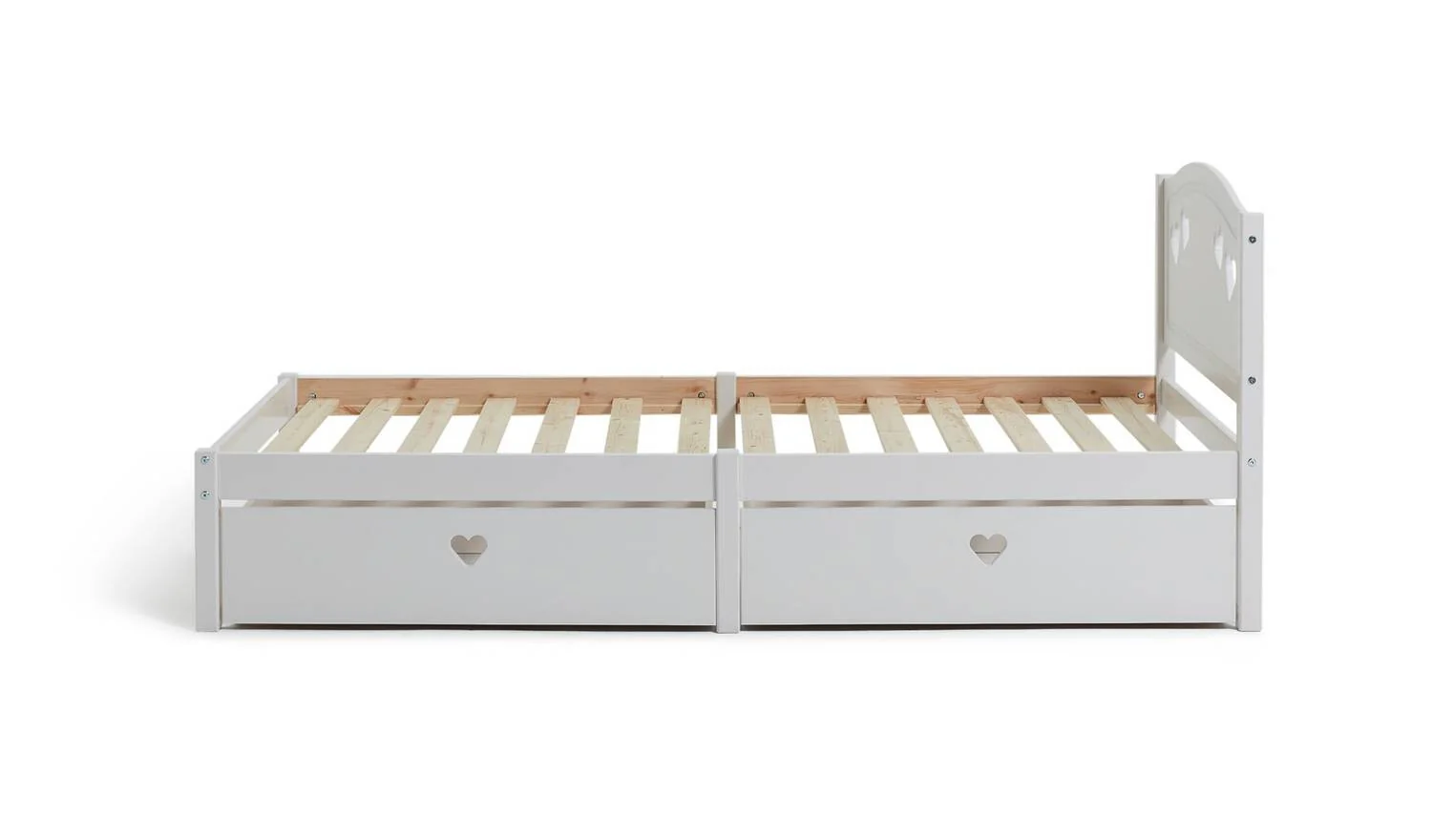 Mia Single Bed Frame with 2 Drawers White Modern Bedroom Furniture Storage - Image 3
