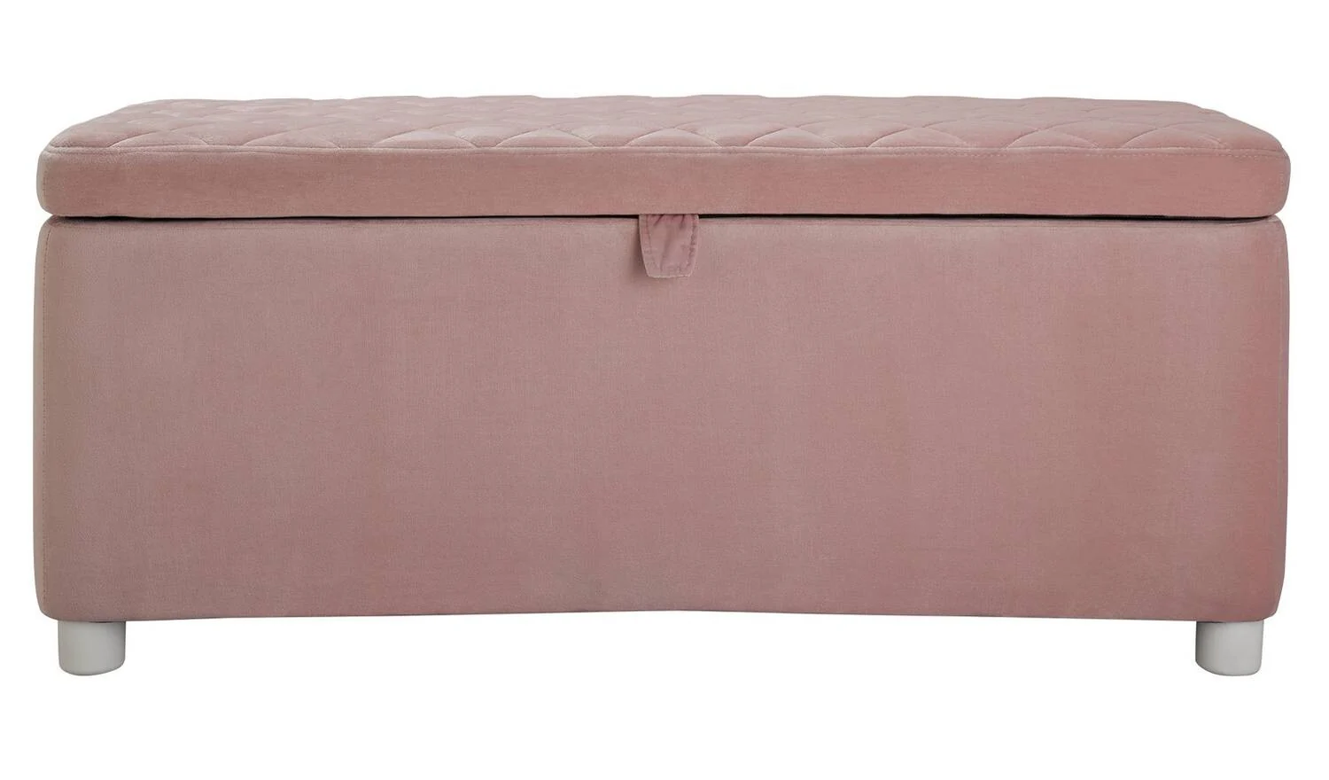 Mila Velvet Large Ottoman Pink Storage Footstool Living Room Furniture - Image 3