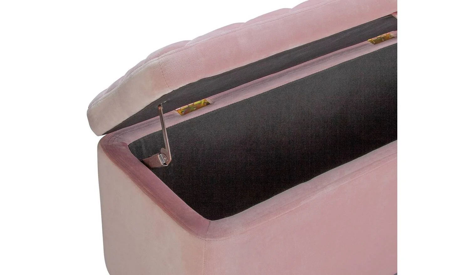 Mila Velvet Large Ottoman Pink Storage Footstool Living Room Furniture - Image 4