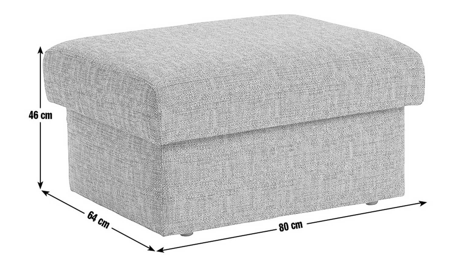 Milano Fabric Storage Footstool Charcoal Ottoman Living Room Furniture - Image 2