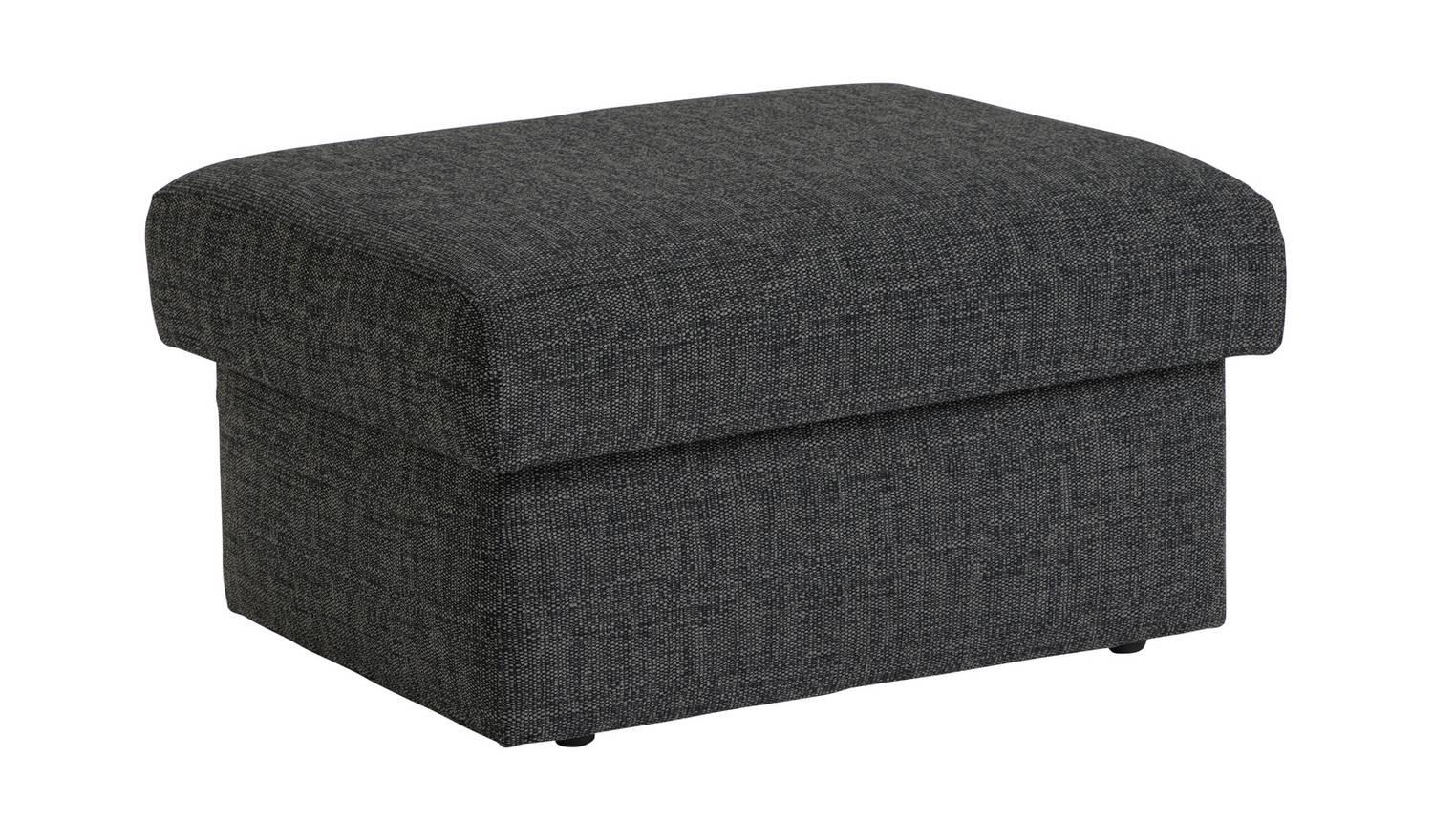 Milano Fabric Storage Footstool Charcoal Ottoman Living Room Furniture - Image 3