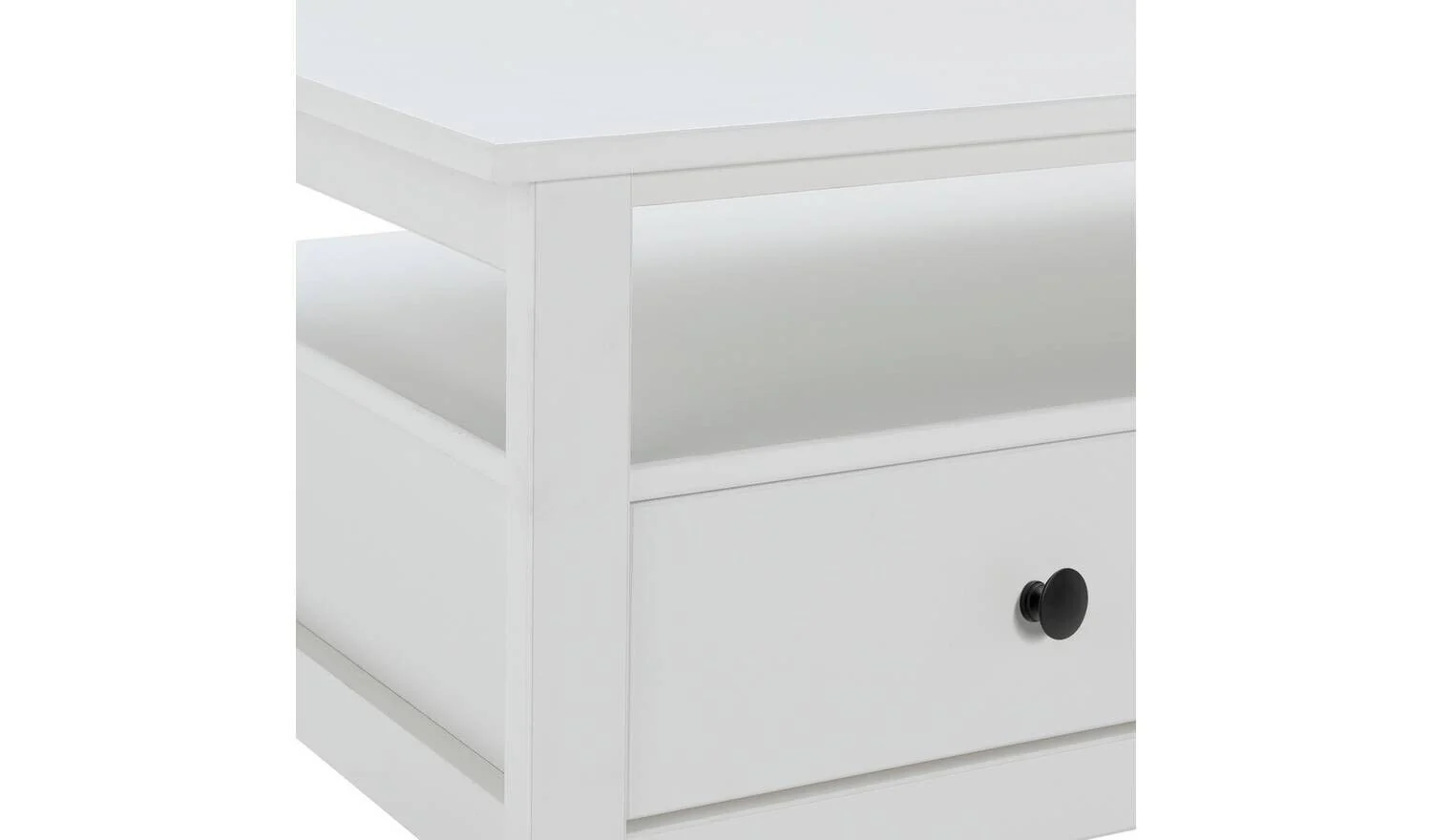 Minato 1 Drawer Coffee Table White Modern and Functional Living Room Furniture - Image 7