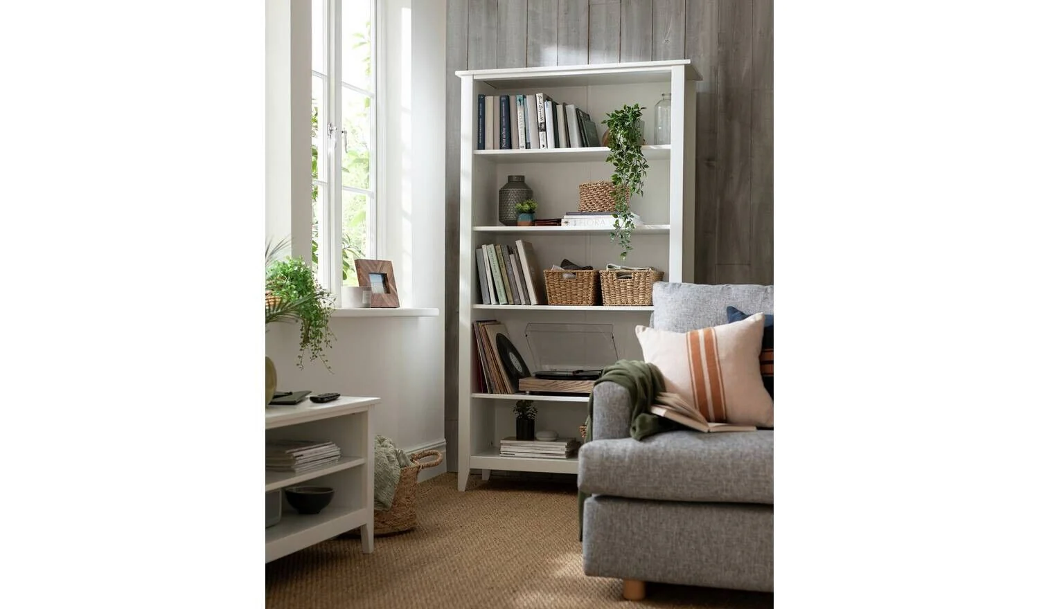 Minato Wide Bookcase White Modern and Functional Home Organization Furniture - Image 3