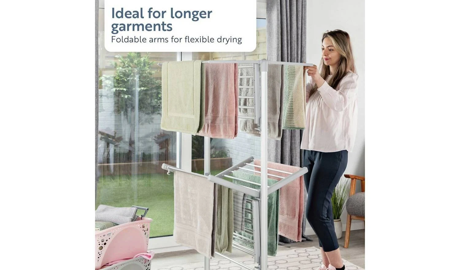 Minky Sure Dri 23m 4 Tier Heated Clothes Airer with Cover - Image 4