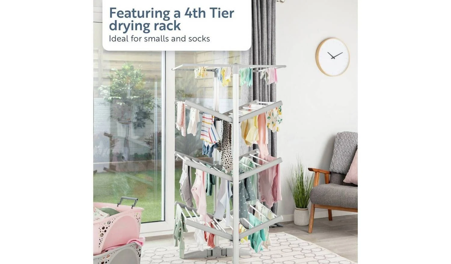 Minky Sure Dri 23m 4 Tier Heated Clothes Airer with Cover - Image 5