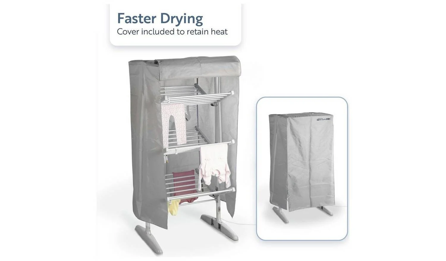 Minky Sure Dri 23m 4 Tier Heated Clothes Airer with Cover - Image 8
