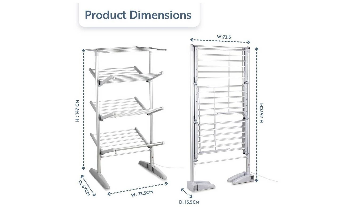Minky Sure Dri 23m 4 Tier Heated Clothes Airer with Cover - Image 9