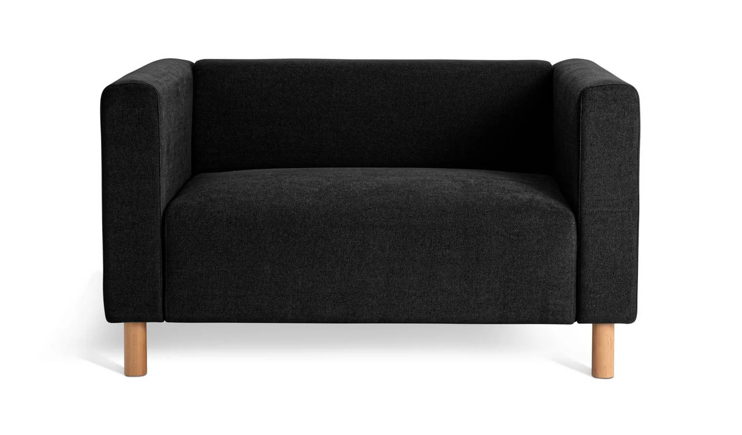 Moda Fabric 2 Seater Sofa Black Modern Living Room Furniture Comfort - Image 3