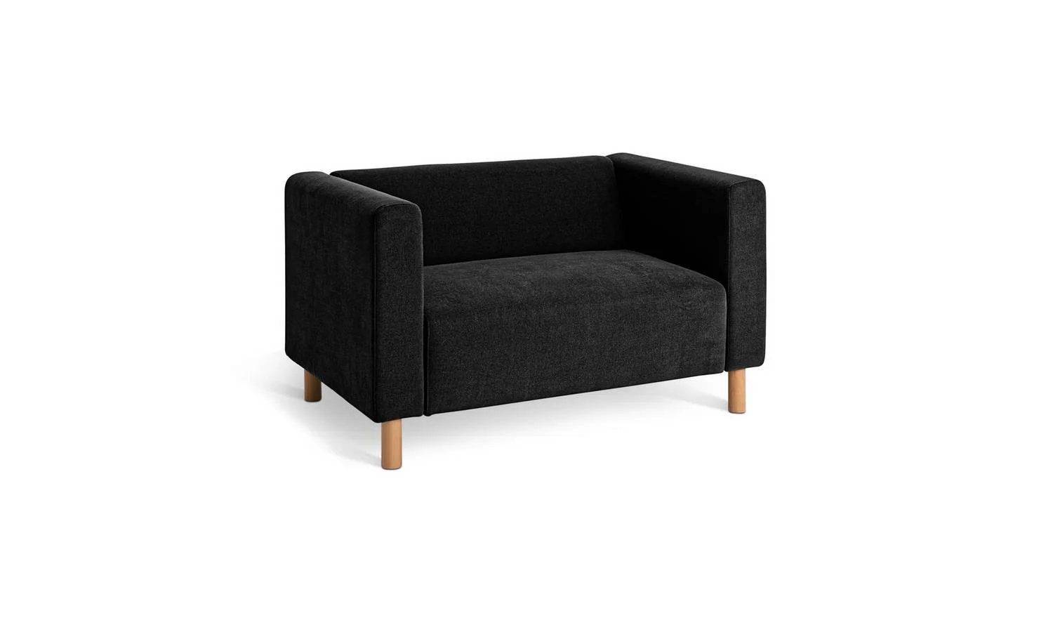 Moda Fabric 2 Seater Sofa Black Modern Living Room Furniture Comfort - Image 4