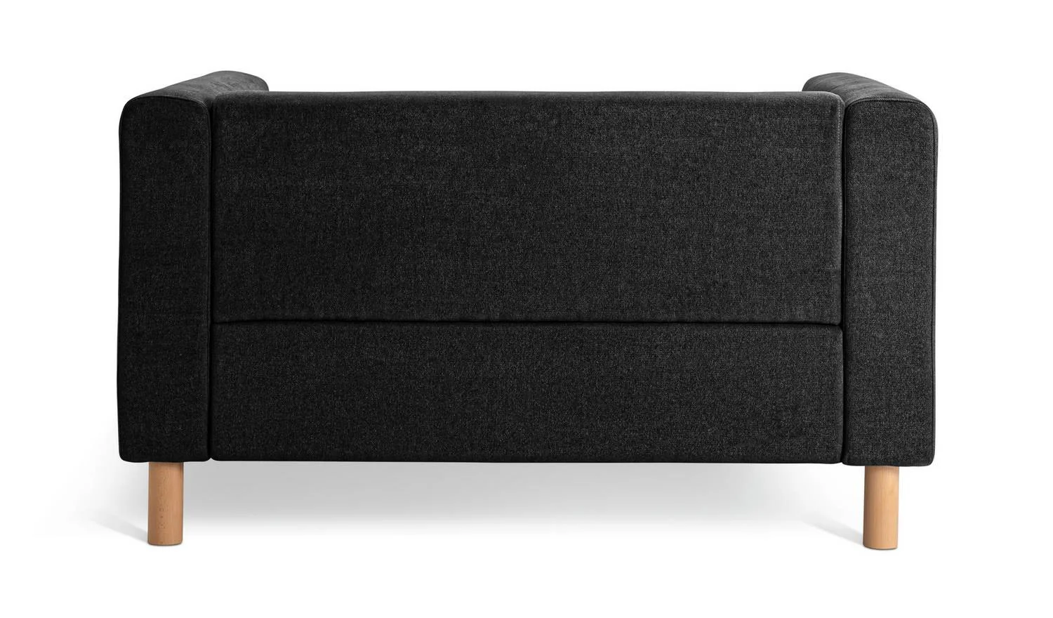 Moda Fabric 2 Seater Sofa Black Modern Living Room Furniture Comfort - Image 5