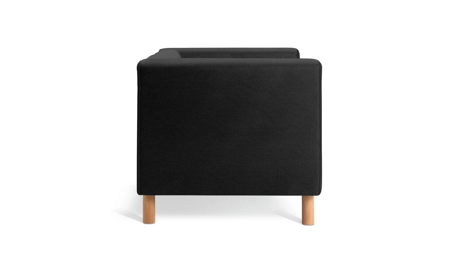 Moda Fabric 2 Seater Sofa Black Modern Living Room Furniture Comfort - Image 6