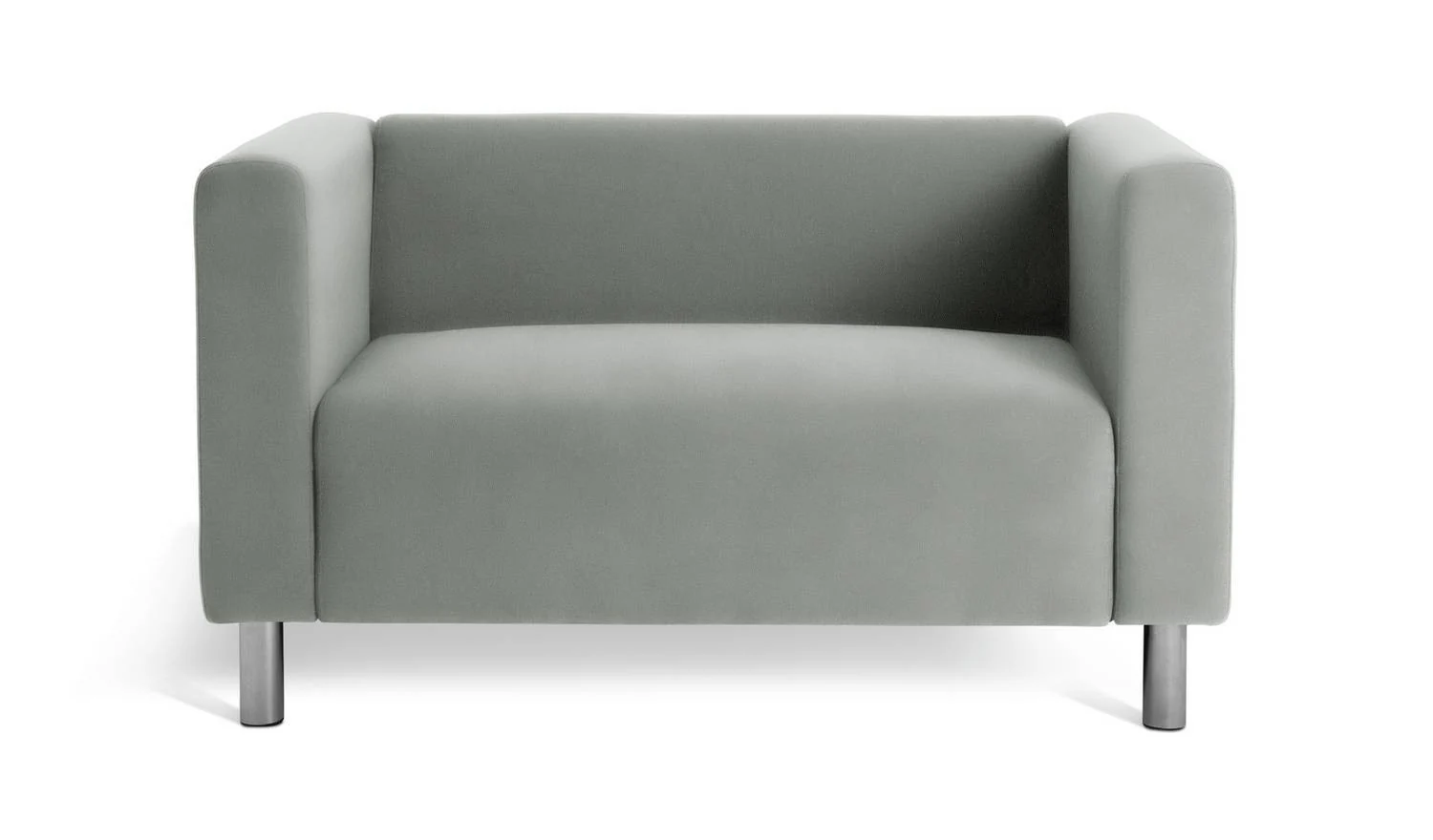 Moda Faux Leather 2 Seater Sofa Grey Modern Living Room Furniture - Image 4