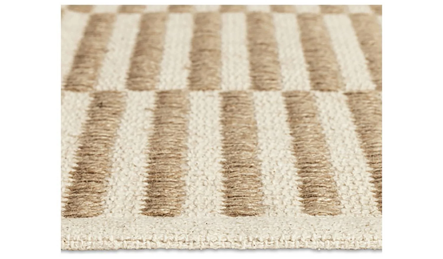 Modern Country Block Natural Flatweave Rug 160x230cm Neutral Home Decor - Image 4