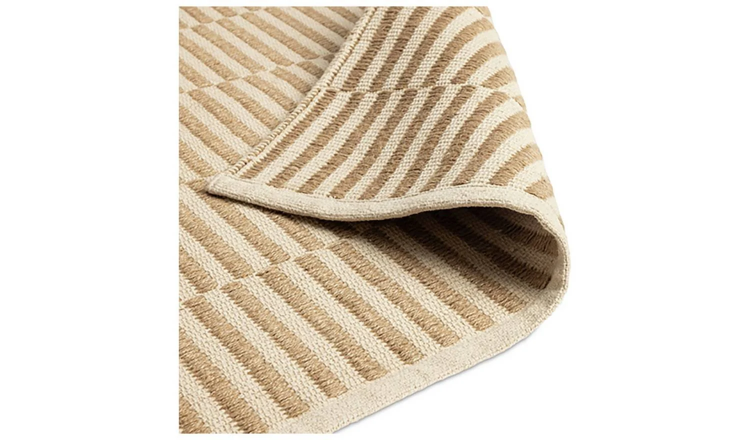 Modern Country Block Natural Flatweave Rug 160x230cm Neutral Home Decor - Image 5