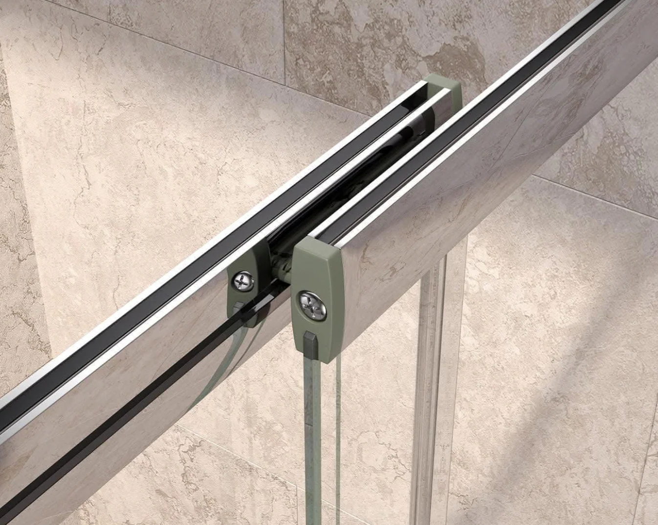 Modern Shower Bath Screen Panel 1400x830mm Chrome | Reversible Left/Right Fit - Image 6