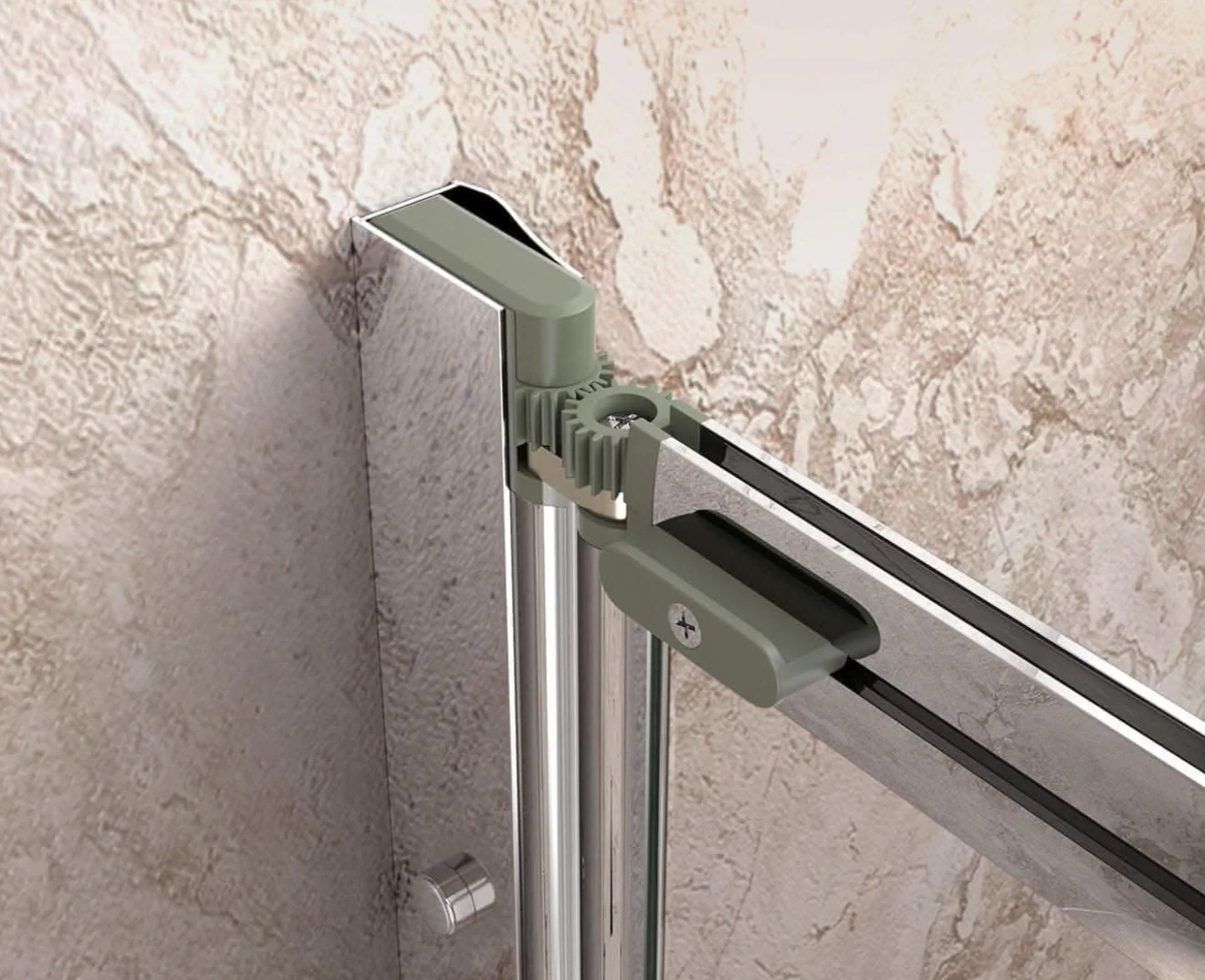 Modern Shower Bath Screen Panel 1400x830mm Chrome | Reversible Left/Right Fit - Image 7