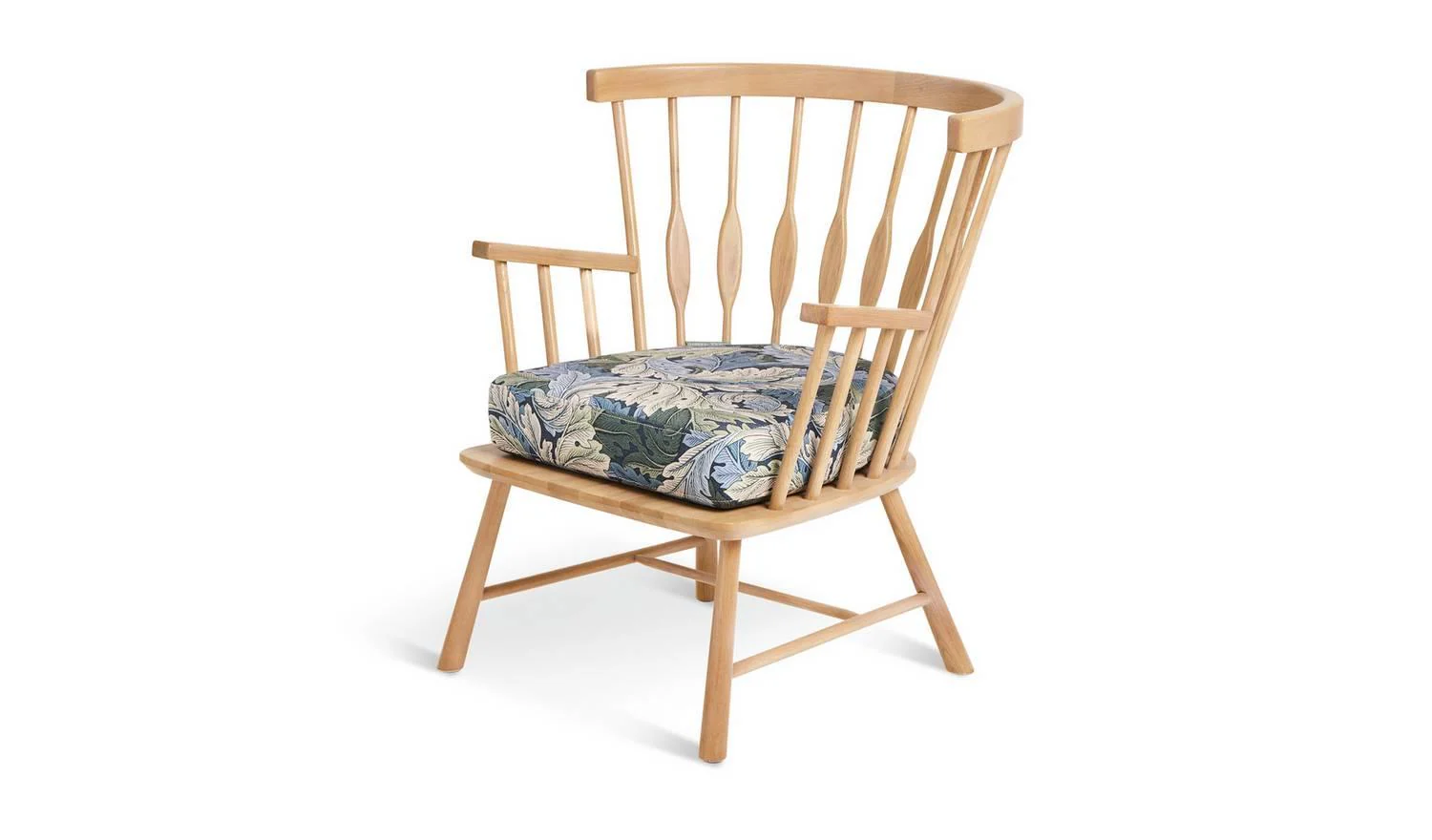 Morris Co Canterbury Acanthus Armchair Oak Traditional Upholstered Chair - Image 3