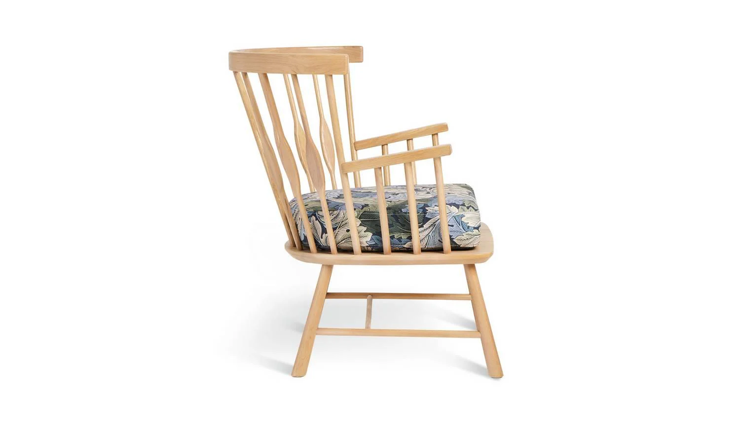 Morris Co Canterbury Acanthus Armchair Oak Traditional Upholstered Chair - Image 5