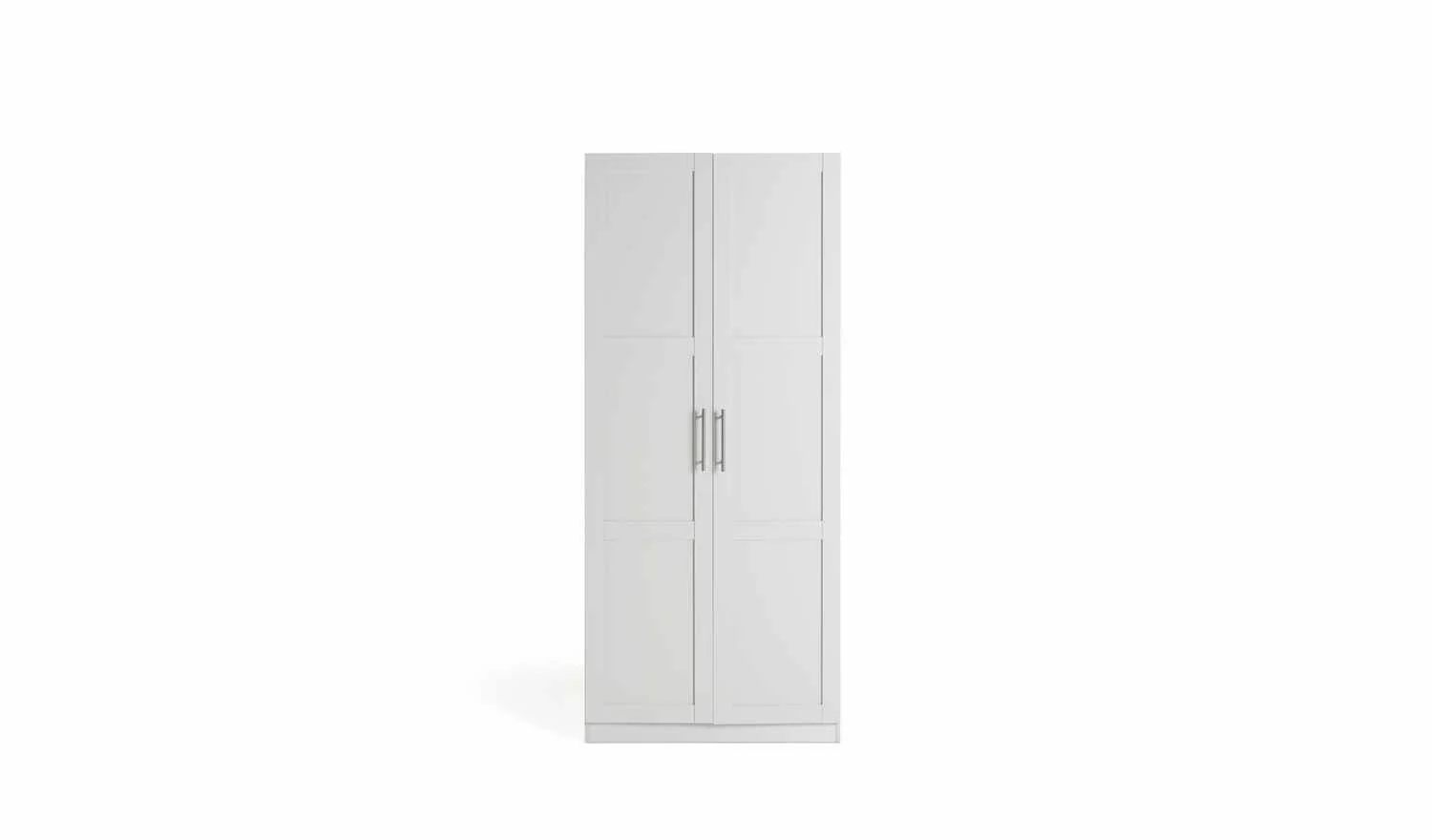 Munich Panelled 2 Door Wardrobe White  Elegant Spacious Bedroom Storage - Image 2