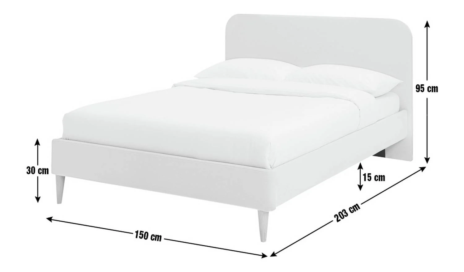 Mya Double Fabric Bed Frame Natural Stylish and Elegant Bedroom Furniture - Image 3