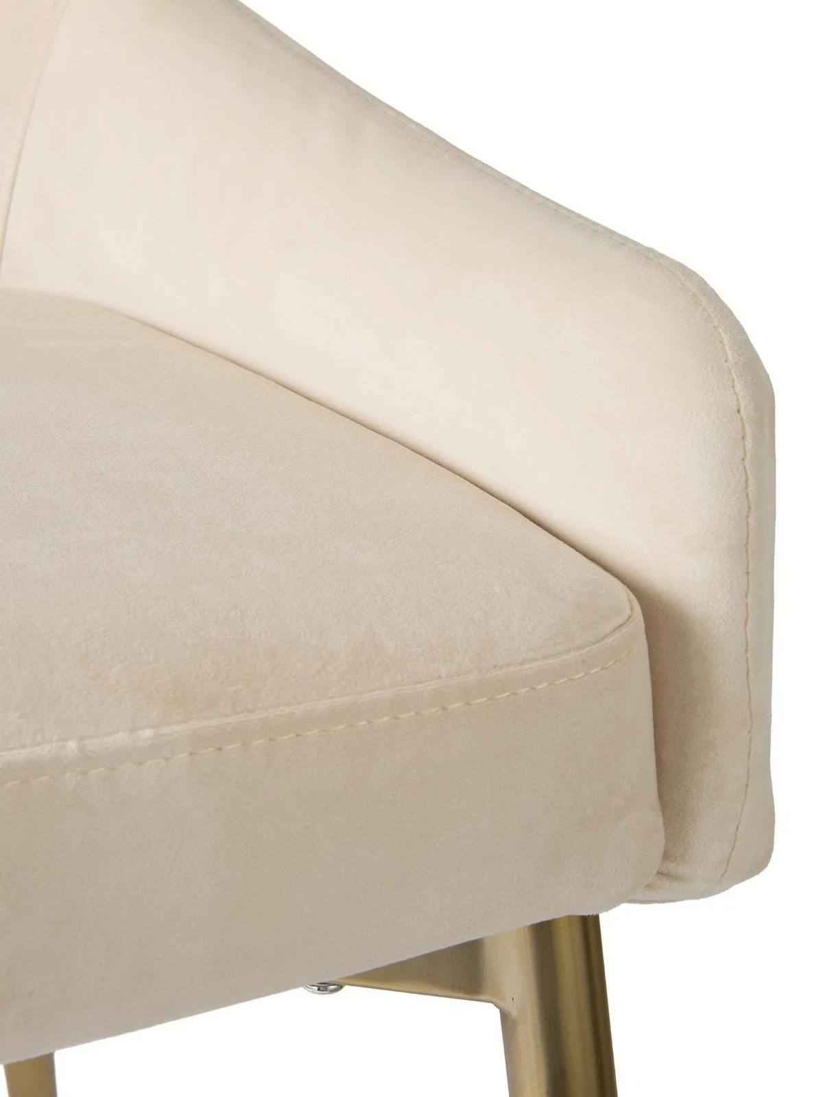Nala Pair Of Dining Chairs Cream Fabric Brass Legs Mid Century Home Style - Image 4
