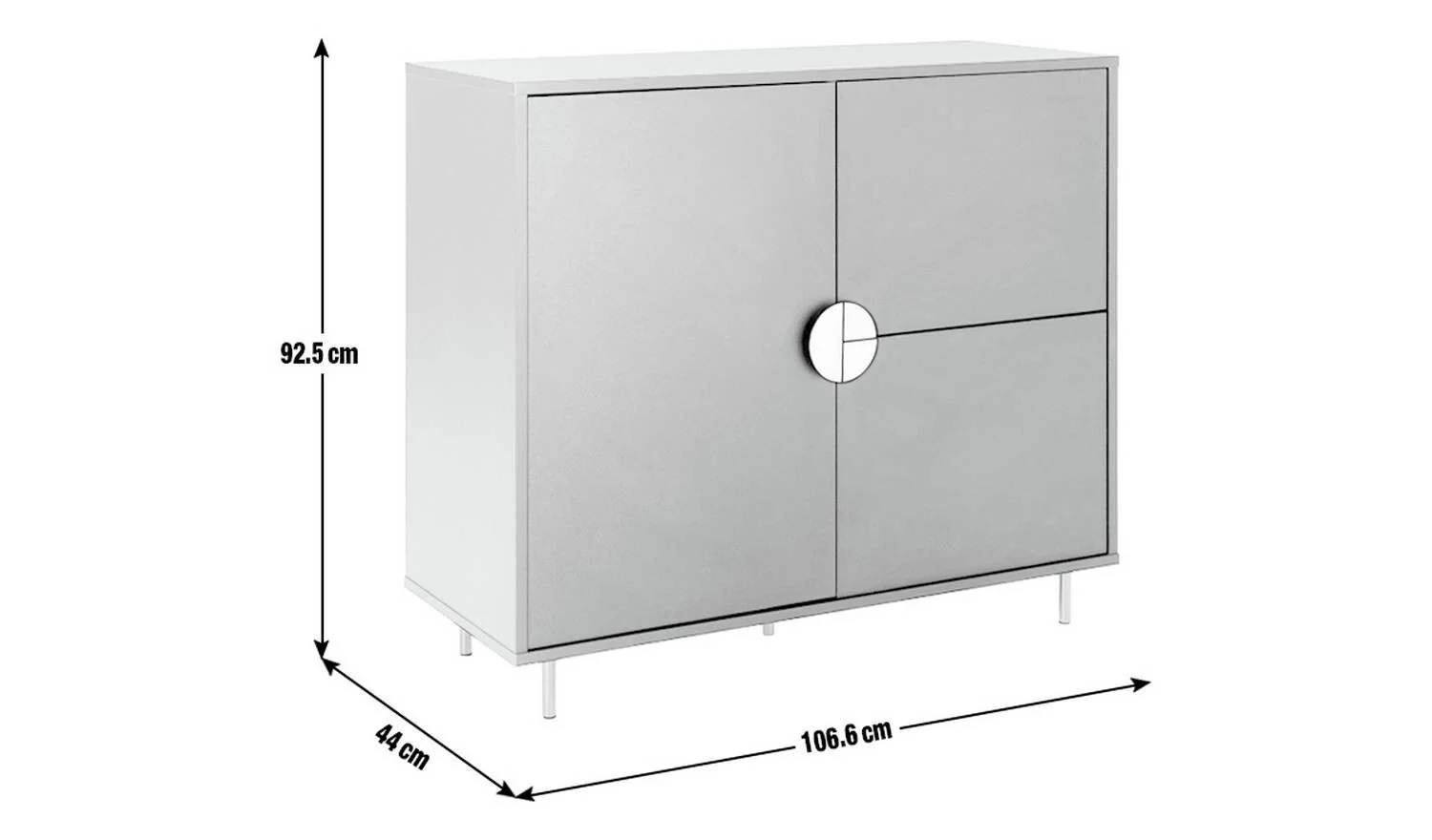 Nara 3 Door Drinks Cabinet Black Stylish and Functional Storage - Image 7