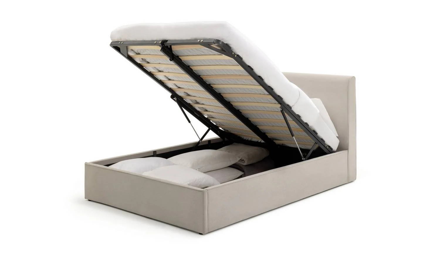 Naree Kingsize Ottoman Bed Frame Natural Underbed Storage Space - Image 2