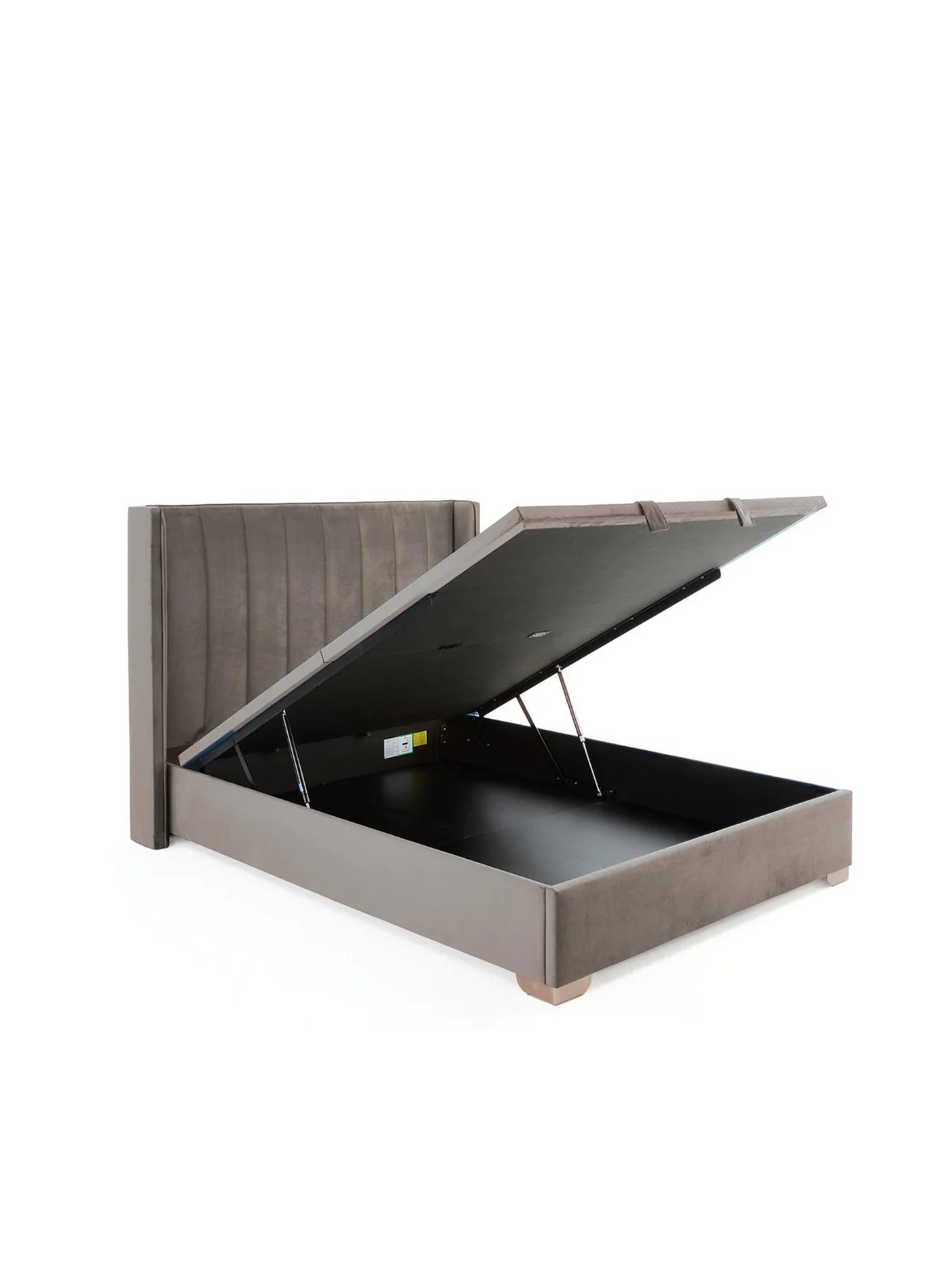 New Dakota Velvet End Lift Up Storage Ottoman Double Bed Grey Free Delivery UK - Image 3