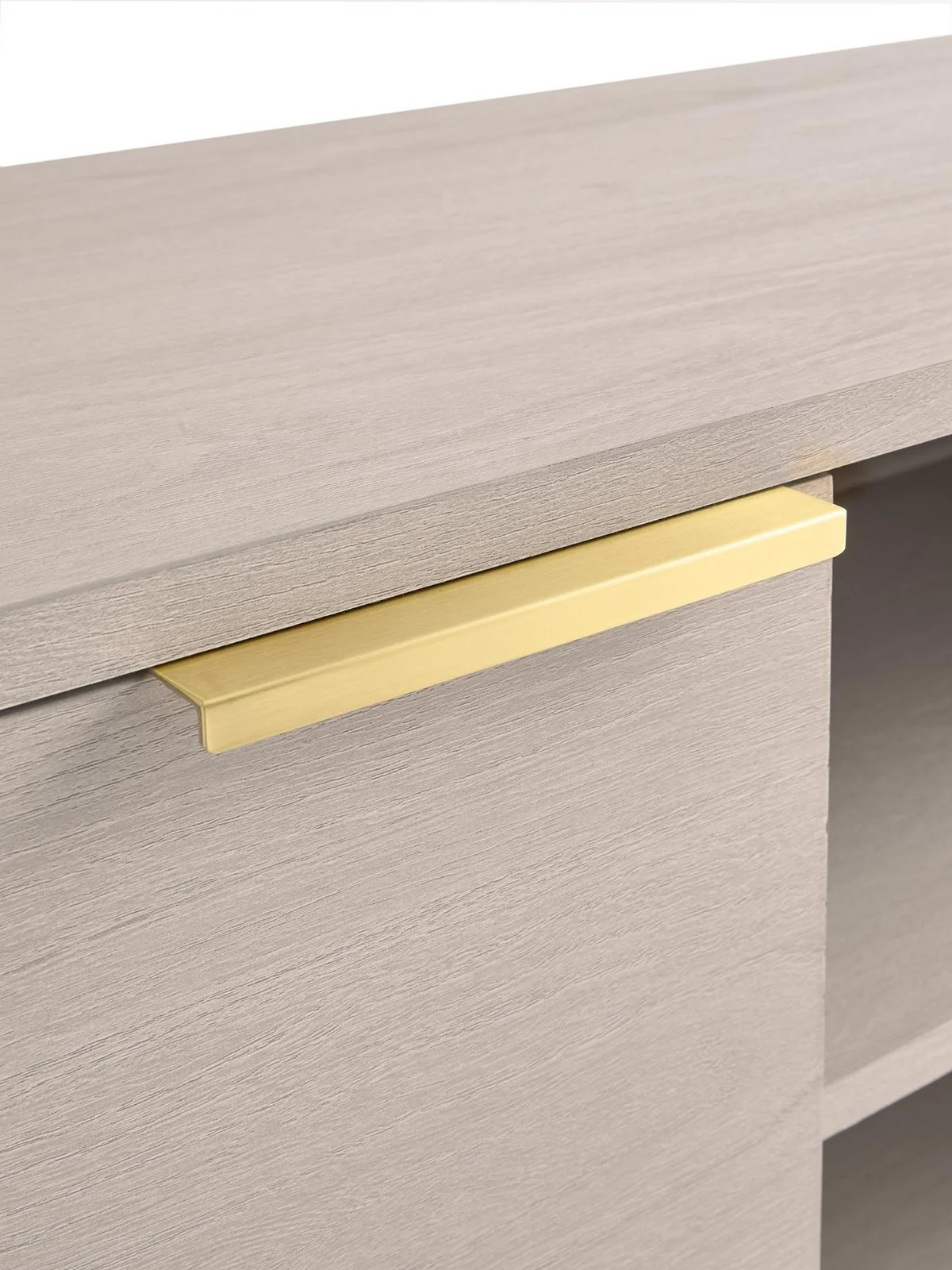 New Enna TV Unit Grey Oak Gold Handles fits up to 65 inch Media Stand - Image 6