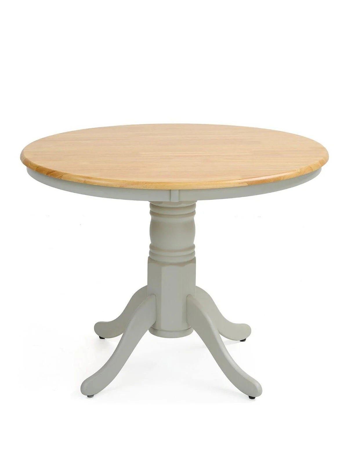New Rubberwood Fixed Top 100 cm Kentucky Dining Table + 4 Chairs Grey & Oak - Image 3
