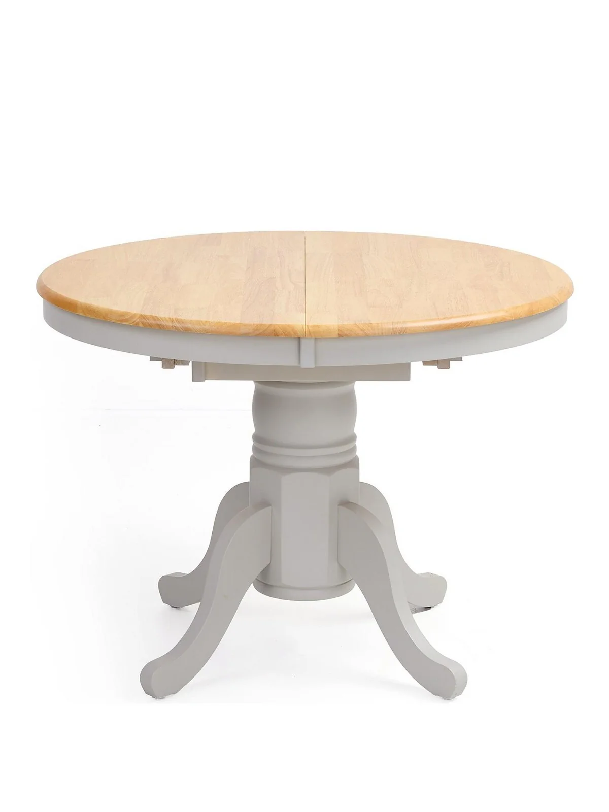 New Rubberwood Top Kentucky 100 - 130 cm Extending with 6 Chairs Grey & Oak - Image 3