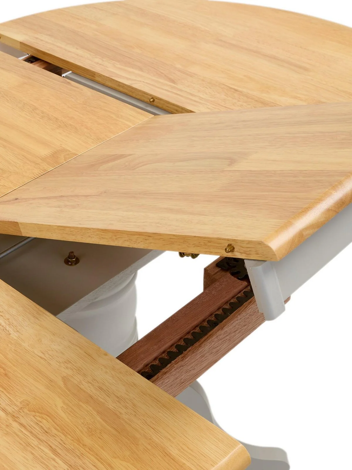 New Rubberwood Top Kentucky 100 - 130 cm Extending with 6 Chairs Grey & Oak - Image 4