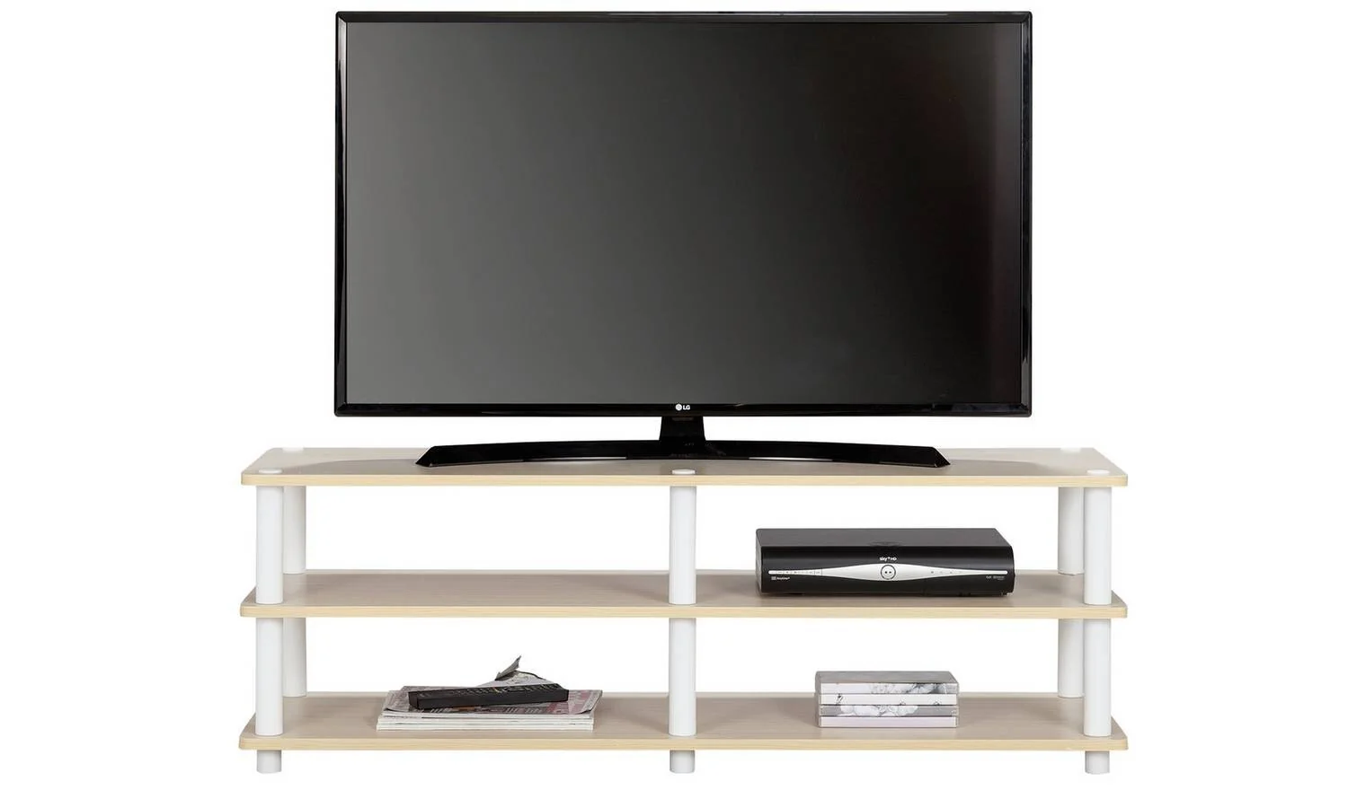 New Verona TV Unit Light Wood Effect For Living Room Entertainment Centre - Image 2
