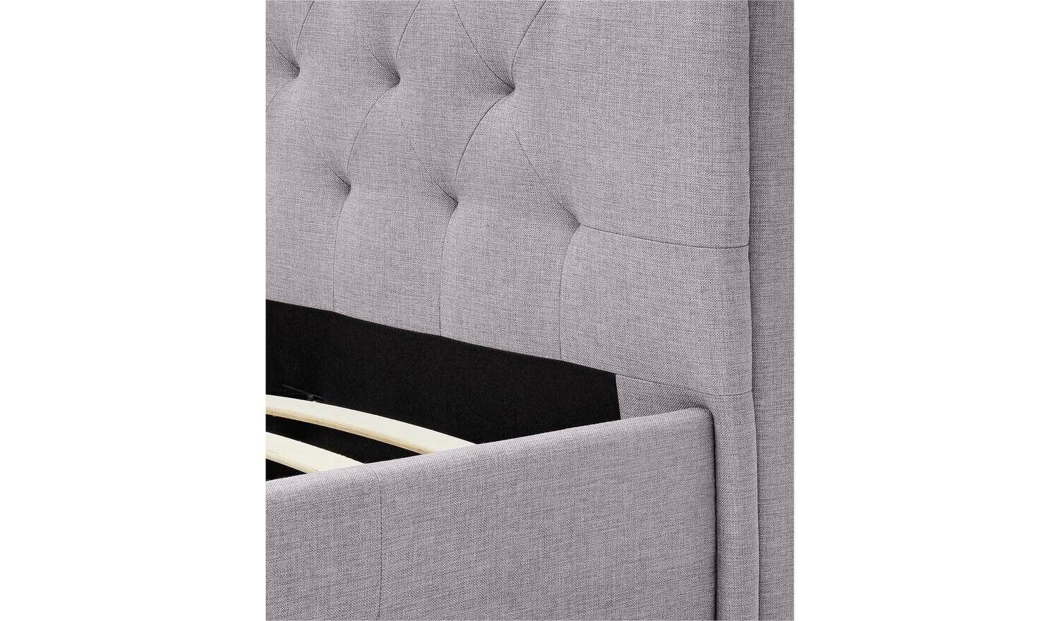 Newbury Double 2 Drawer Fabric Bed Frame Grey Stylish Bedroom Storage Solution - Image 6